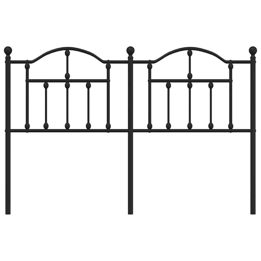 vidaXL Headboard | Black | Steel | Double Bed | Durable | Black Headboard