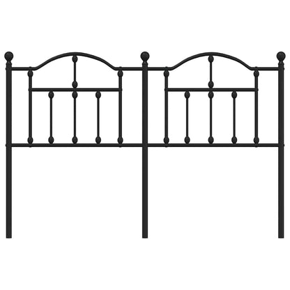 vidaXL Headboard | Black | Steel | Double Bed | Durable | Black Headboard