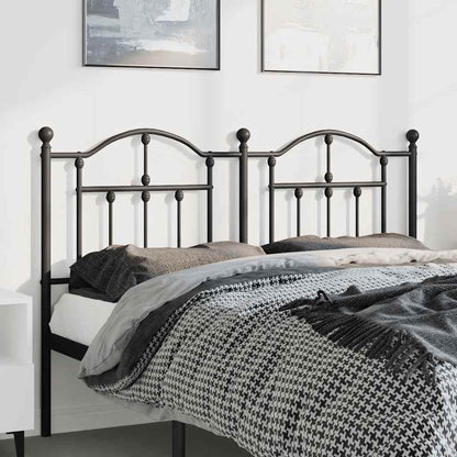 vidaXL Headboard | Black | Steel | Double Bed | Durable | Black Headboard