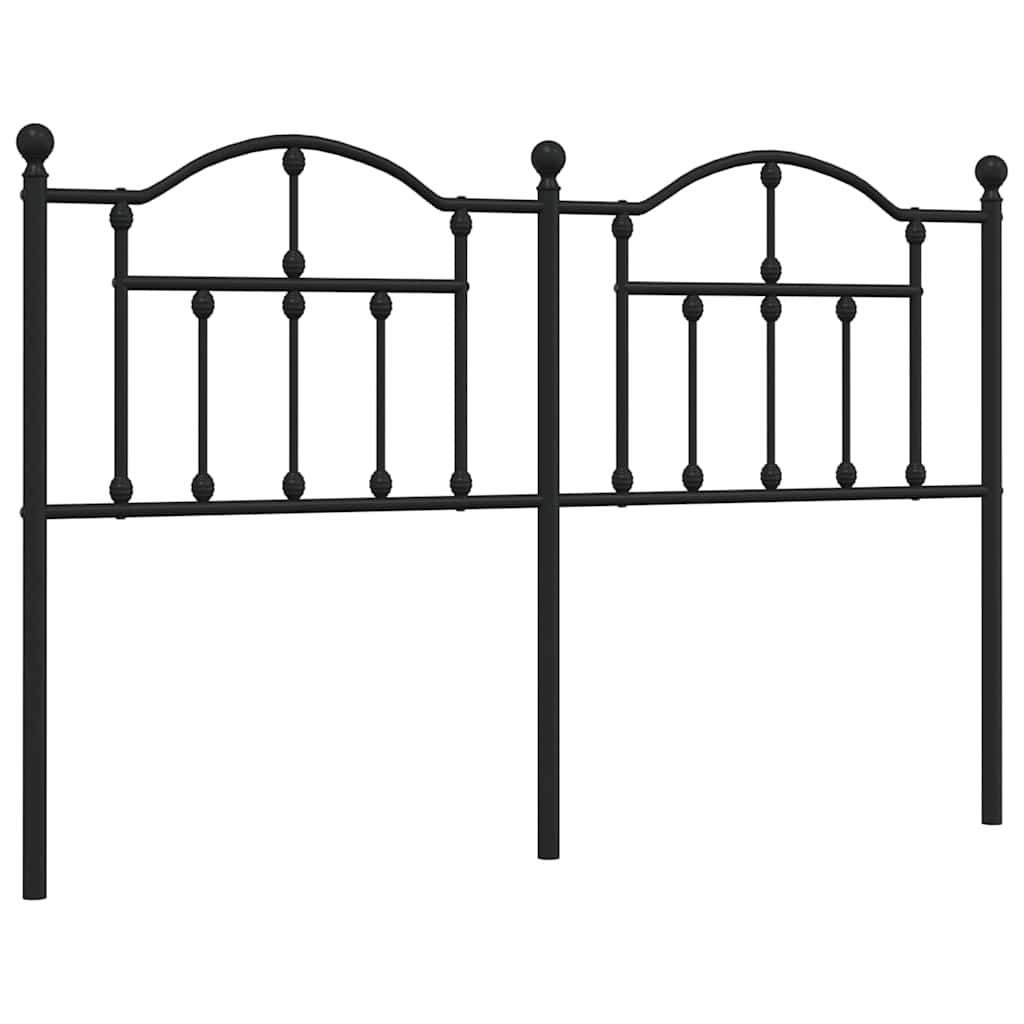vidaXL Metal Replace Headboard Black 150 cm