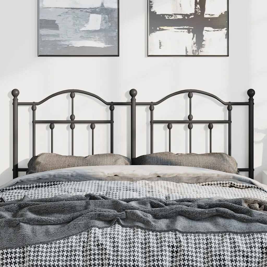 vidaXL Metal Replace Headboard Black 150 cm