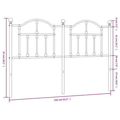 vidaXL Metal Replace Headboard Black 150 cm