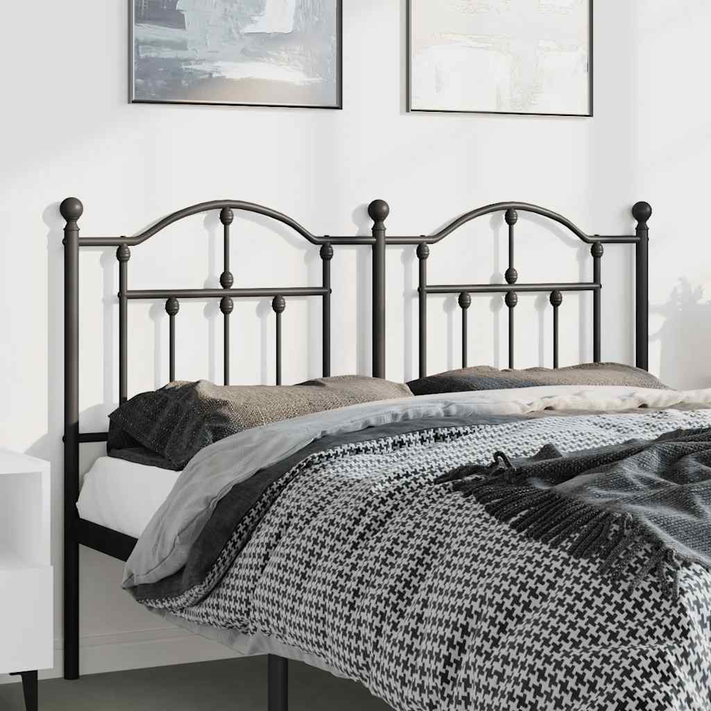 vidaXL Metal Replace Headboard Black 150 cm
