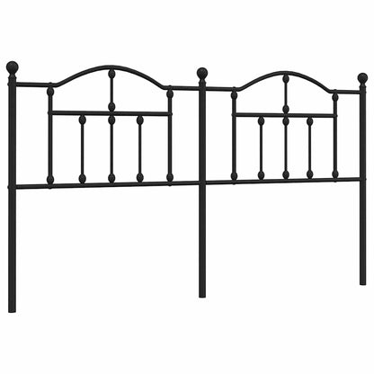 vidaXL Headboard | Black | Powder-coated Steel | Double Bed | Durable