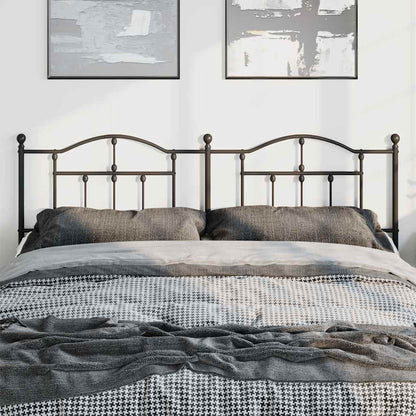 vidaXL Headboard | Black | Powder-coated Steel | Double Bed | Durable