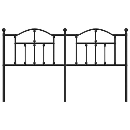vidaXL Headboard | Black | Powder-coated Steel | Double Bed | Durable