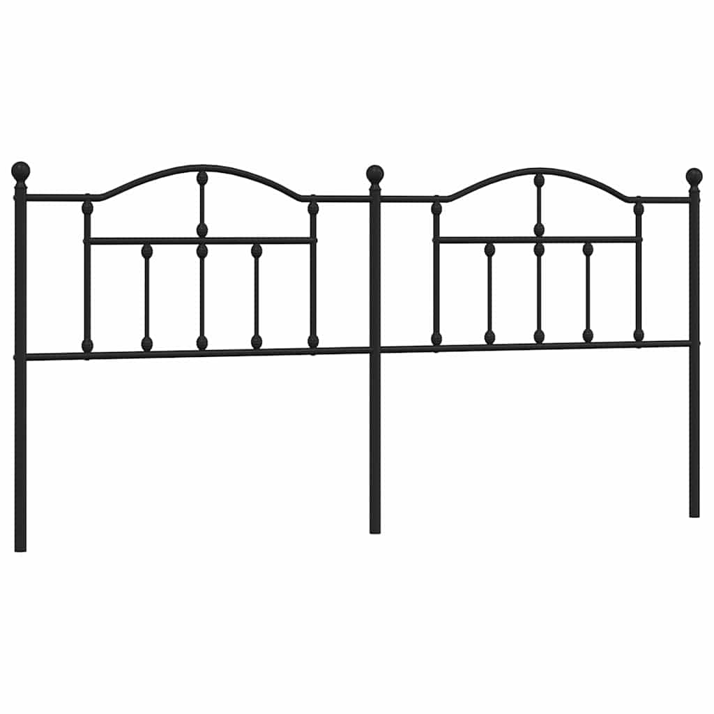 vidaXL Headboard | Black | Powder-Coated Steel | Double |  Classy Style