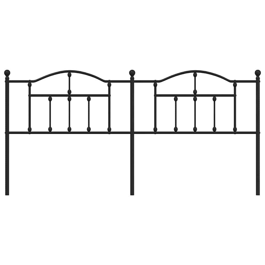 vidaXL Headboard | Black | Powder-Coated Steel | Double |  Classy Style