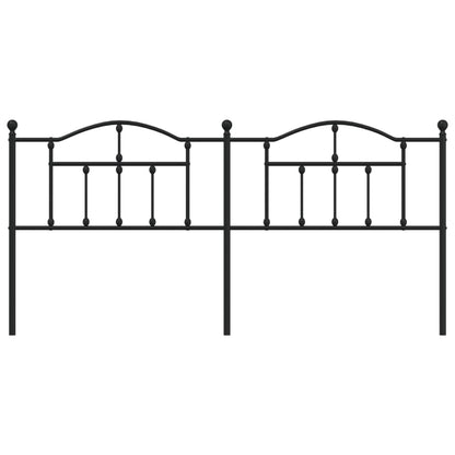 vidaXL Headboard | Black | Steel | Double | Durable | Headboard | Rectangular