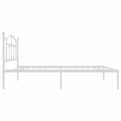 vidaXL Metal Bed Frame without Mattress with Headboard White 75x190cm