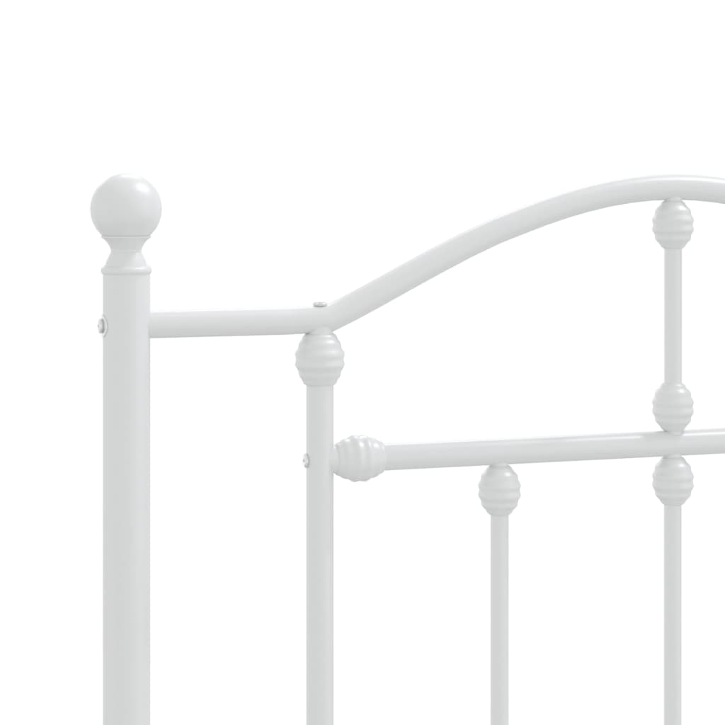 vidaXL Metal Bed Frame without Mattress with Headboard White 75x190cm