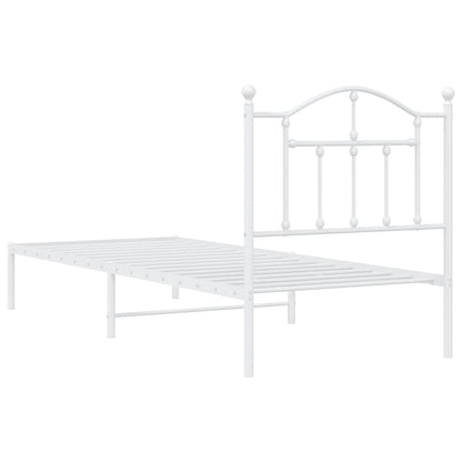 vidaXL Metal Bed Frame without Mattress with Headboard White 80x200cm
