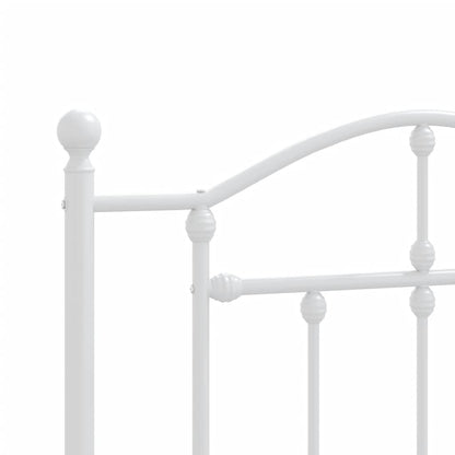 vidaXL Metal Bed Frame without Mattress with Headboard White 80x200cm