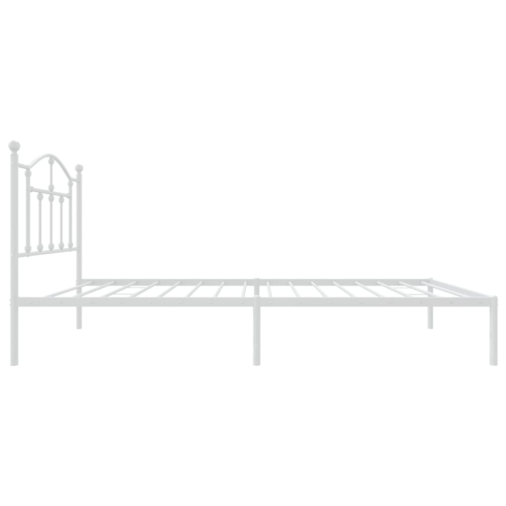vidaXL Metal Bed Frame without Mattress with Headboard White 90x190cm