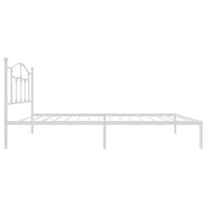 vidaXL Metal Bed Frame without Mattress with Headboard White 90x190cm