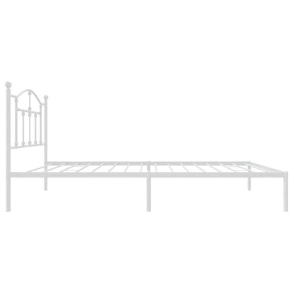 vidaXL Metal Bed Frame without Mattress with Headboard White 90x200cm
