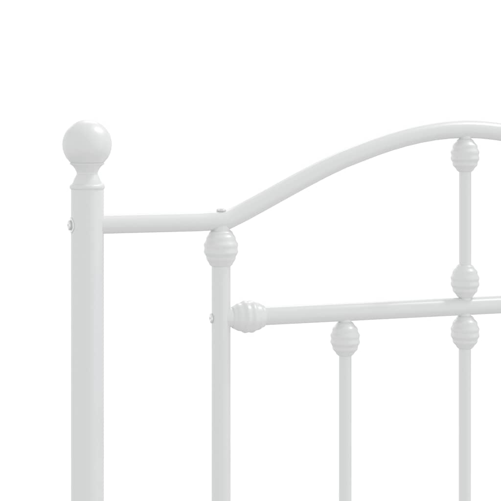 vidaXL Metal Bed Frame without Mattress with Headboard White 90x200cm