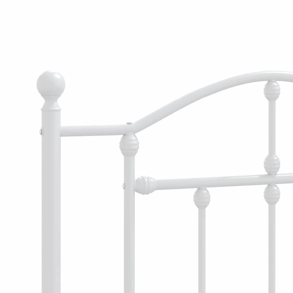 vidaXL Metal Bed Frame without Mattress with Headboard White 100x190cm