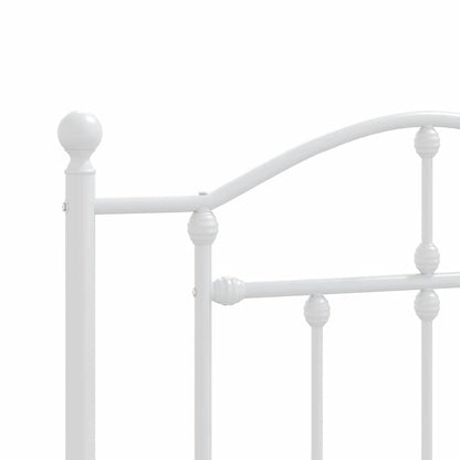 vidaXL Metal Bed Frame without Mattress with Headboard White 100x190cm