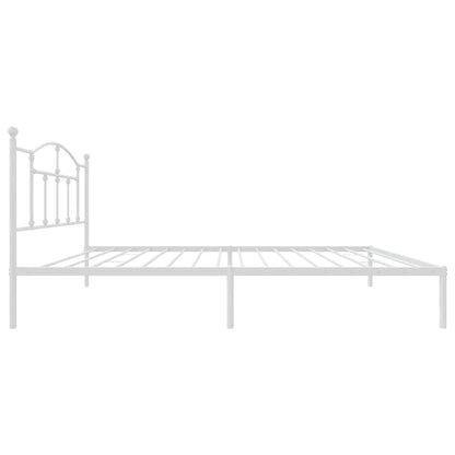 vidaXL Metal Bed Frame without Mattress with Headboard White 107x203cm