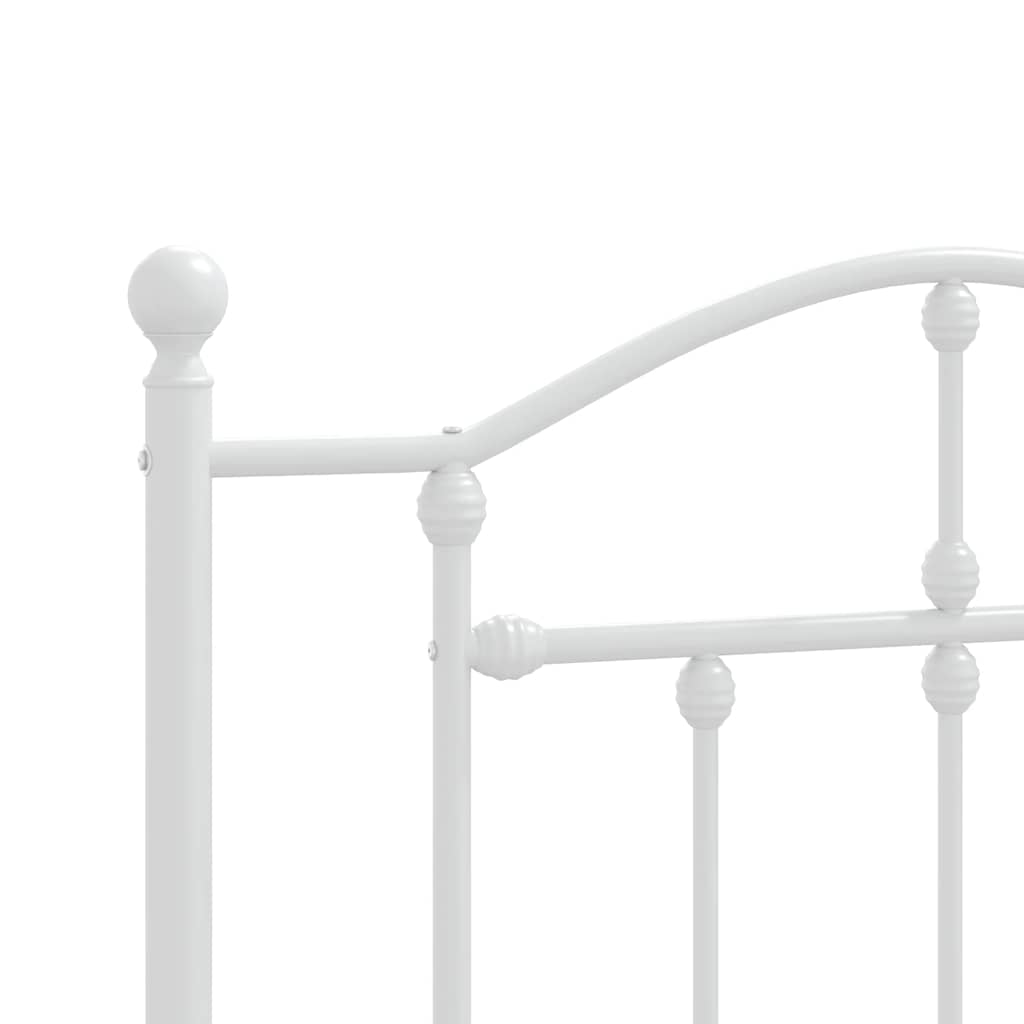 vidaXL Metal Bed Frame without Mattress with Headboard White 107x203cm