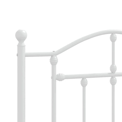vidaXL Metal Bed Frame without Mattress with Headboard White 107x203cm