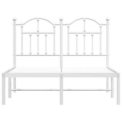 vidaXL Metal Bed Frame without Mattress with Headboard White 120x190cm