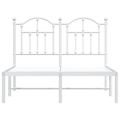 vidaXL Metal Bed Frame without Mattress with Headboard White 120x200cm