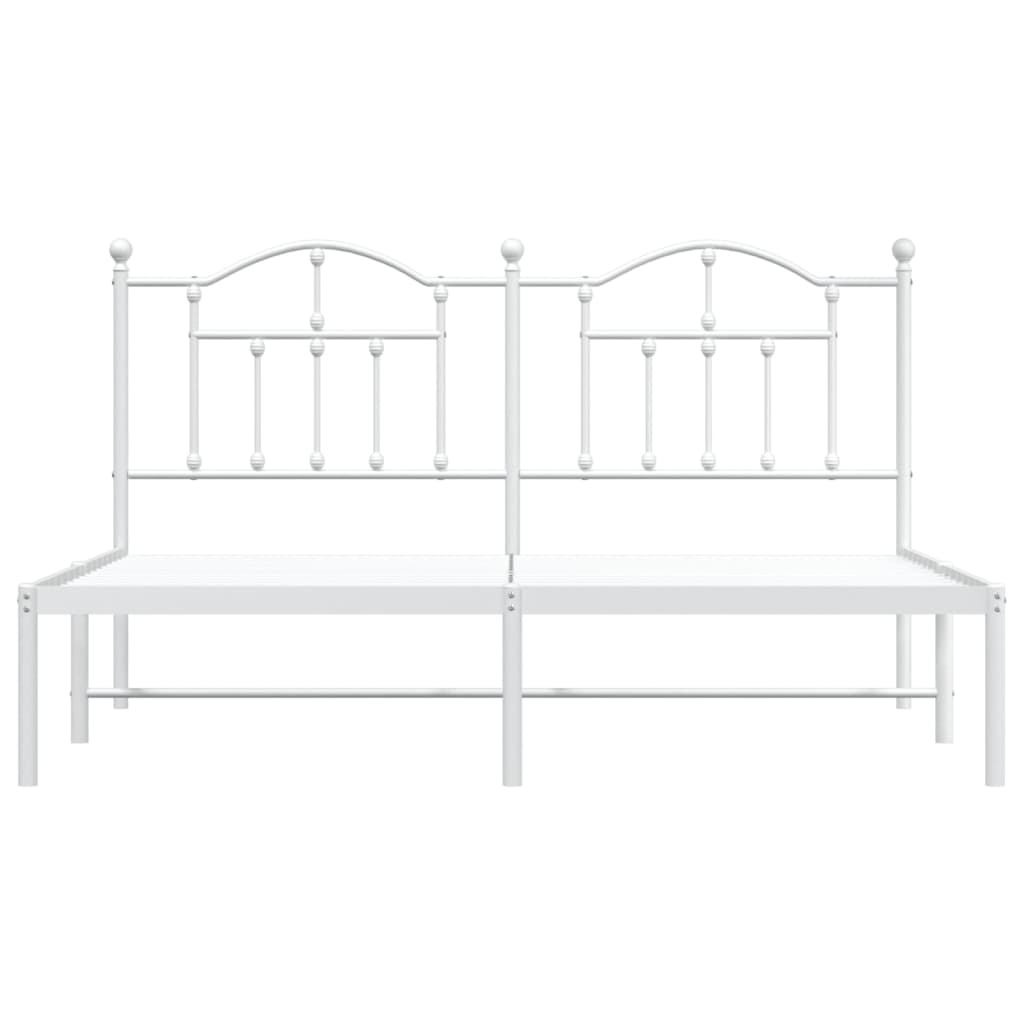 vidaXL Metal Bed Frame without Mattress with Headboard White 180x200cm