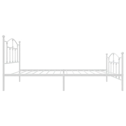 vidaXL Metal Bed Frame without Mattress with Footboard White 90x190cm