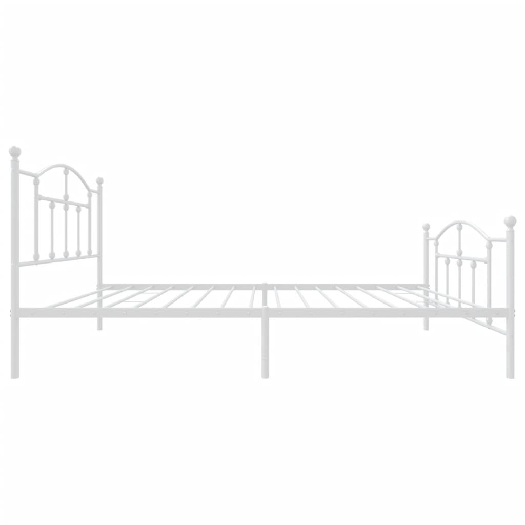 vidaXL Metal Bed Frame without Mattress with Footboard White 107x203cm