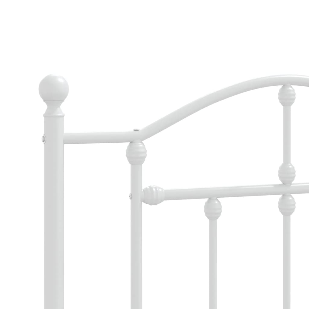 vidaXL Metal Bed Frame without Mattress with Footboard White 107x203cm