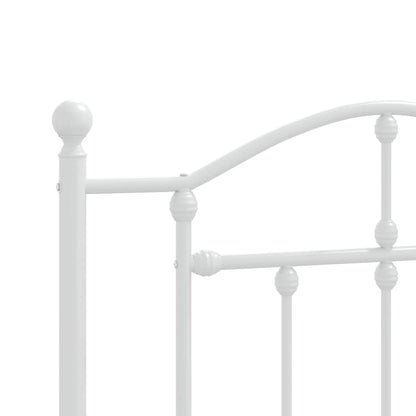 vidaXL Metal Bed Frame without Mattress with Footboard White 107x203cm
