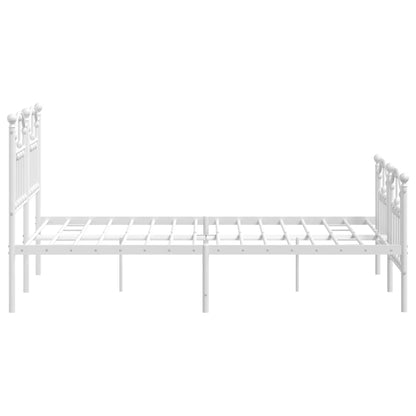 vidaXL Metal Bed Frame without Mattress with Footboard White 120x190cm
