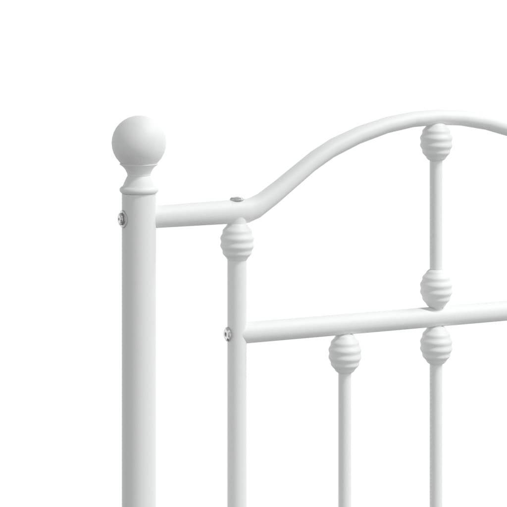 vidaXL Metal Bed Frame without Mattress with Footboard White 120x190cm