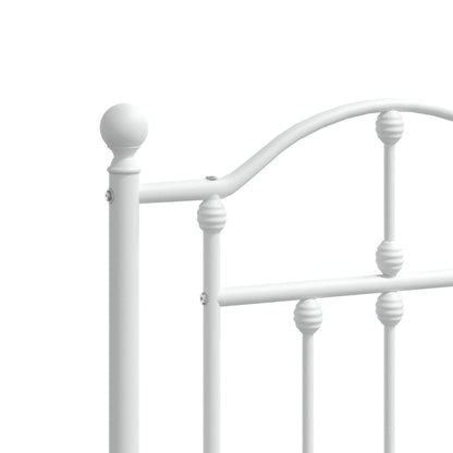 vidaXL Metal Bed Frame without Mattress with Footboard White 120x190cm