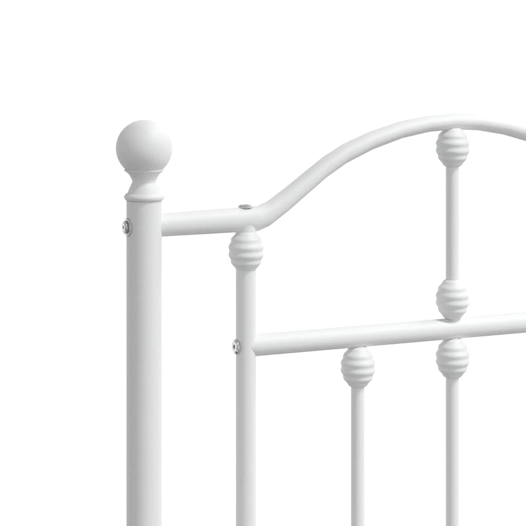 vidaXL Metal Bed Frame without Mattress with Footboard White 150x200cm