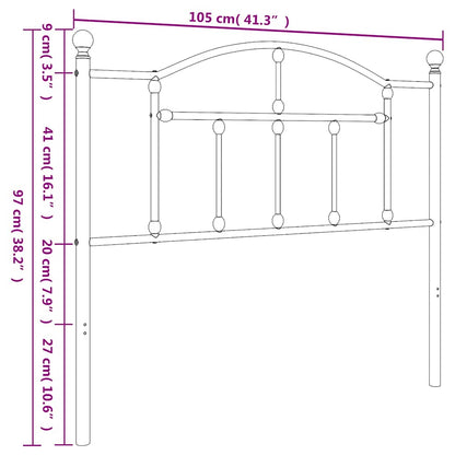 vidaXL Metal Replace Headboard White 100 cm