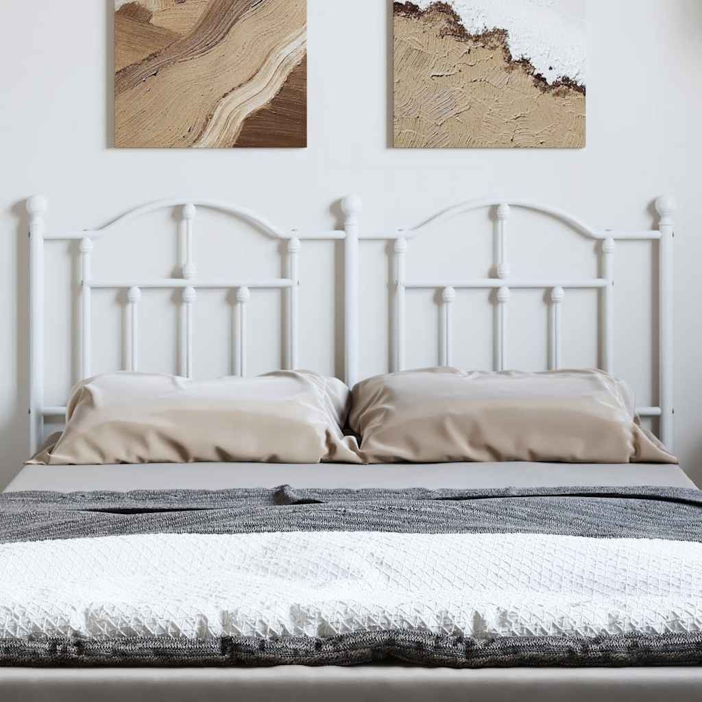 vidaXL Metal Replace Headboard White 135 cm