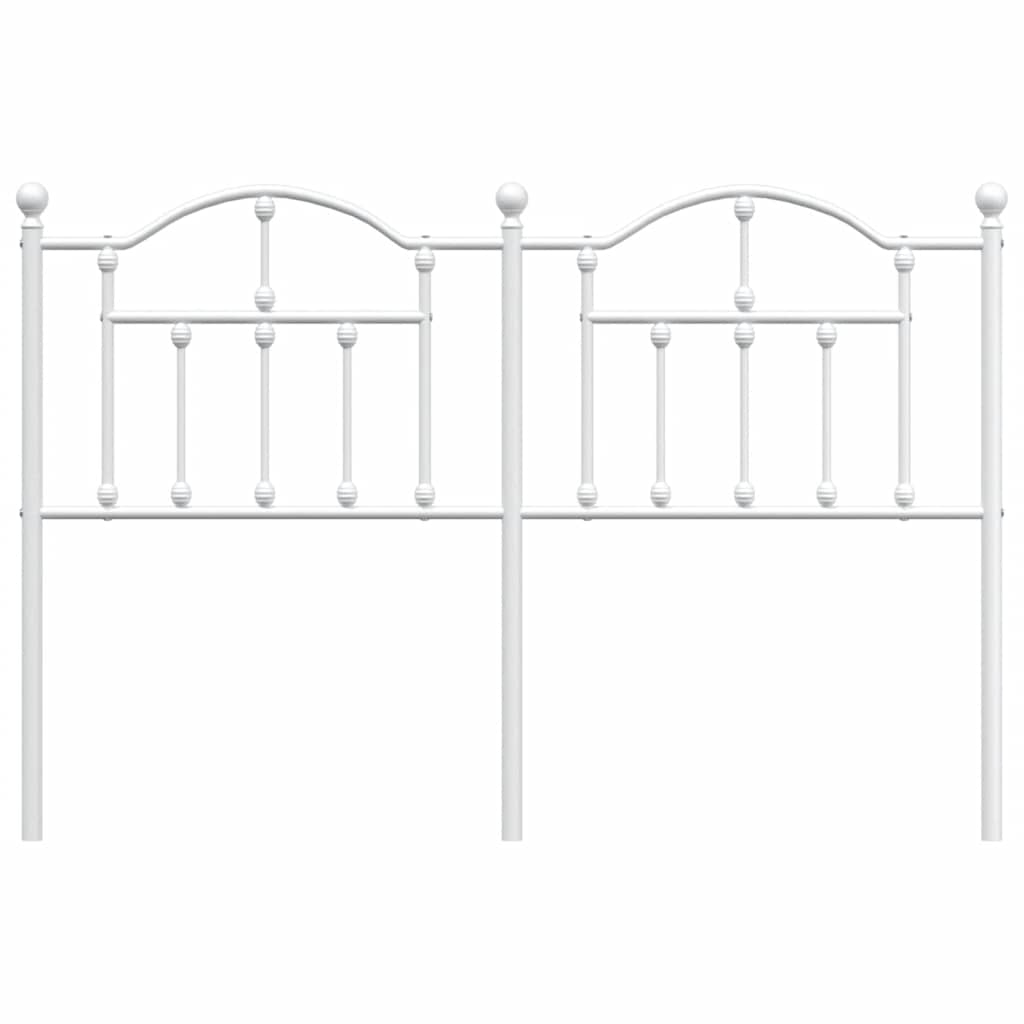 vidaXL Metal Replace Headboard White 135 cm