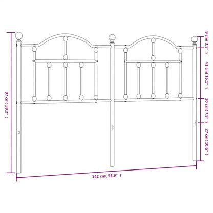 vidaXL Metal Replace Headboard White 135 cm