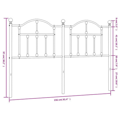 vidaXL Metal Replace Headboard White 150 cm