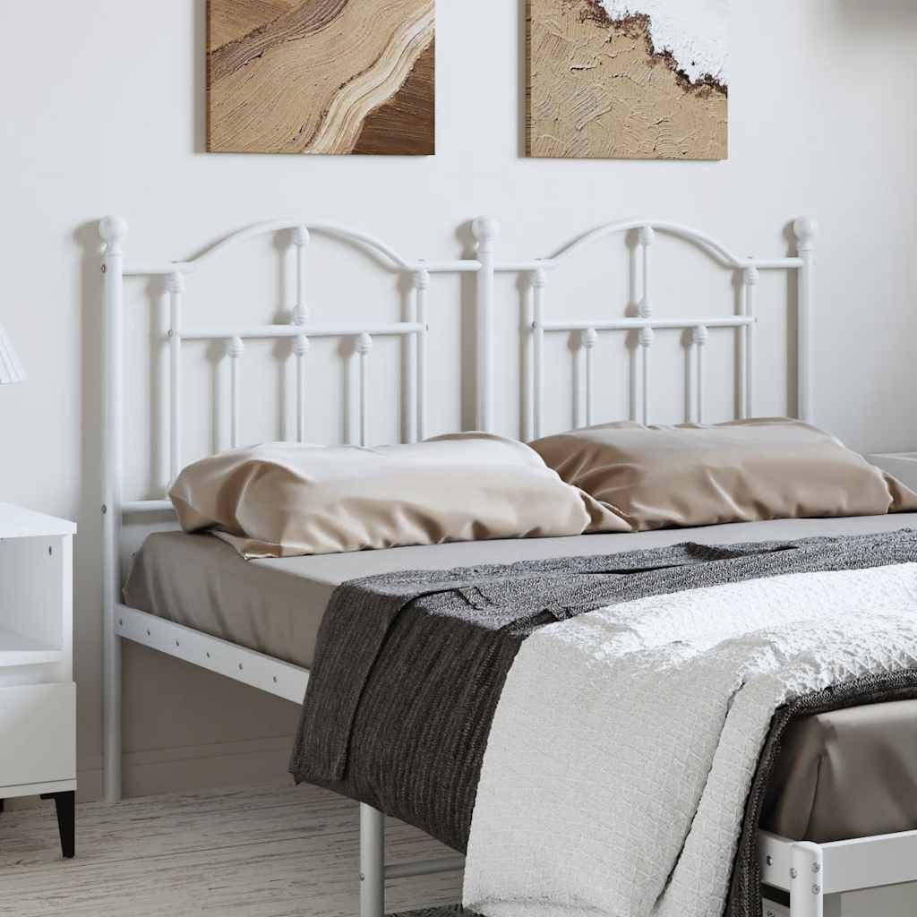 vidaXL Metal Replace Headboard White 150 cm