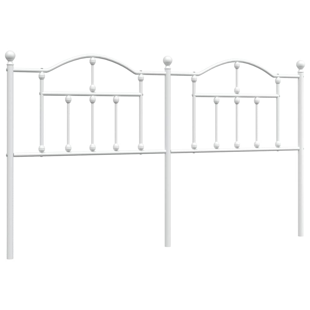 vidaXL Headboard | White | Powder-Coated Steel | Double | Headboard