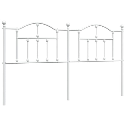 vidaXL Headboard | White | Powder-Coated Steel | Double | Headboard