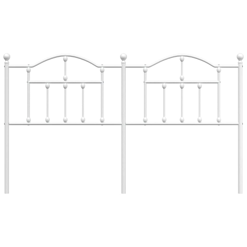 vidaXL Headboard | White | Powder-Coated Steel | Double | Headboard