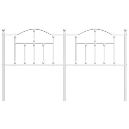 vidaXL Headboard | White | Powder-Coated Steel | Double | Headboard