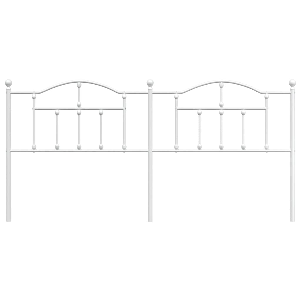 vidaXL Headboard | White | Steel | Double | Durable | Headboard | Rectangular