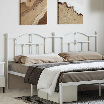 vidaXL Headboard | White | Steel | Double | Durable | Headboard | Rectangular
