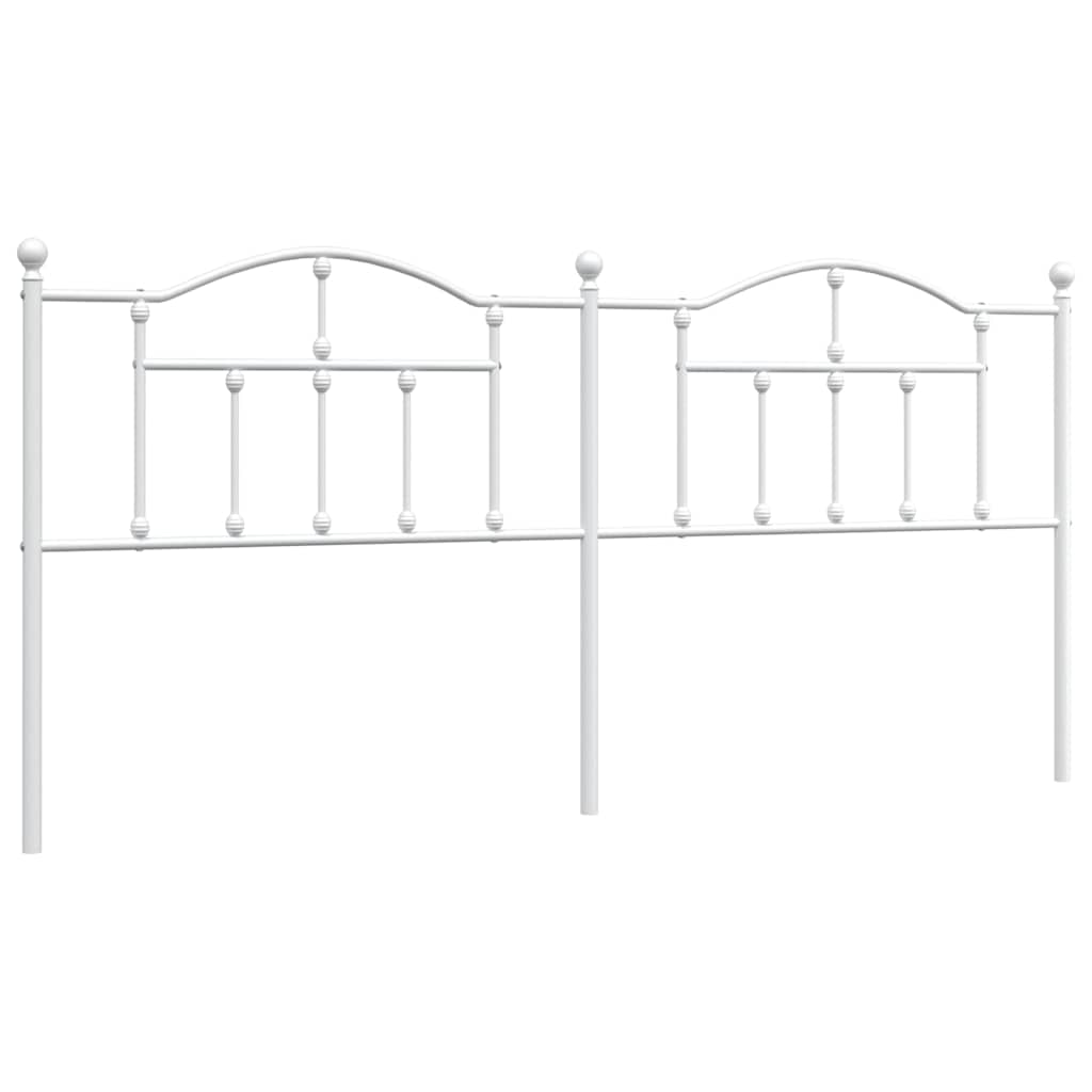 vidaXL Headboard | White | Powder-Coated Steel | Double | Attractive Design